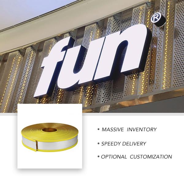 65mm Waterproof Mirror Gold  Aluminum Core Channel Letter Trim Cap Profiles