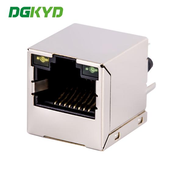 180 degree Ethernet port vertical RJ45 connector Gigabit integrated filter DGKYD511Q106AB1A8D