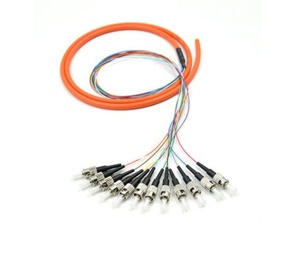 Custom 12 Core Fiber Optical Breakout Pigtail Patch Cord FCPC Connector