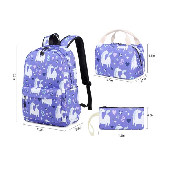 Unicorn Thicken Shoulder Strap Lightweight School Backpack Durable Water Resistant Fabric