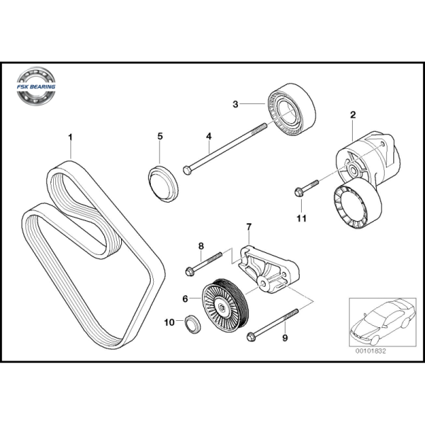 Belt Tightening Wheel 11281427252 11281735899 1427252 BMW Engine