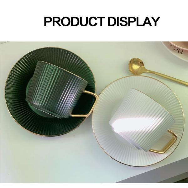 Европейский стиль Striped керамический набор послеполуденного чая кофейной чашки с набор поддонников чашек чаем кофе ложки и поддонника керамический