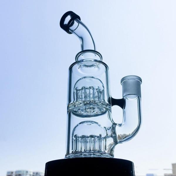 12 Arms Thick Glass Bong Hookah Percolator Perc Oil Rigs 14mm Joint