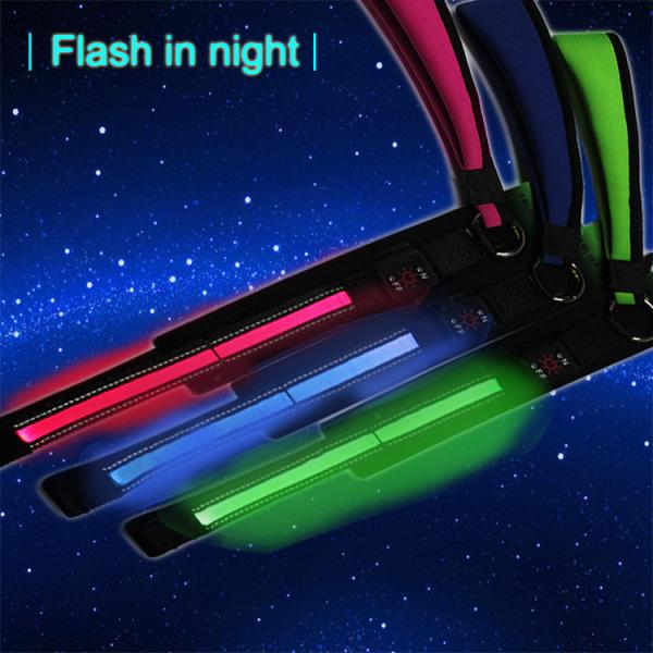Pet Accessories LED Dog Collar , Night Safety  Light Up Flashing LED Pet Dog Leash