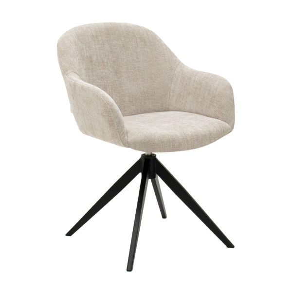 Leisure Eco-Friendly Modern Upholstered Fabric Swivel Single Sofa Chair with Backrest Home Furniture Office Living Room Dining