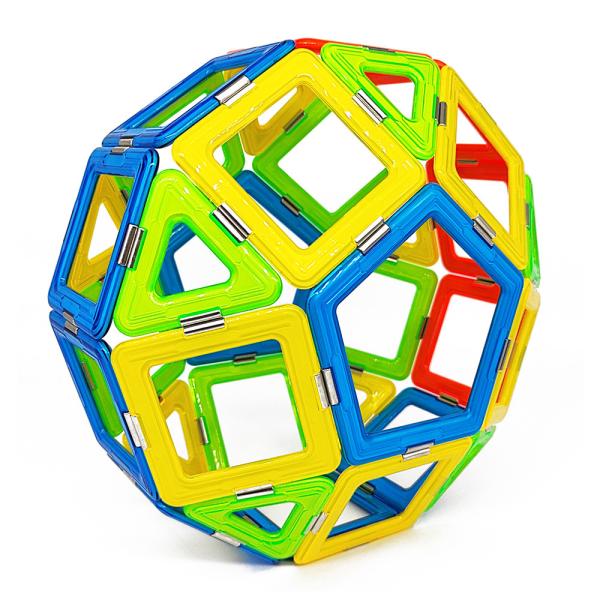 Geometric Intelligent Magnetic Building Tiles Set Color Window Educational Kit