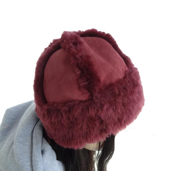 Ladies top ball beanie Lamb Fur Winter Shearling Caps 6 Panel Hat