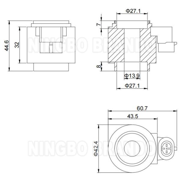 12V DC 23W bobine de solénoïde pour le gaz naturel à CNG