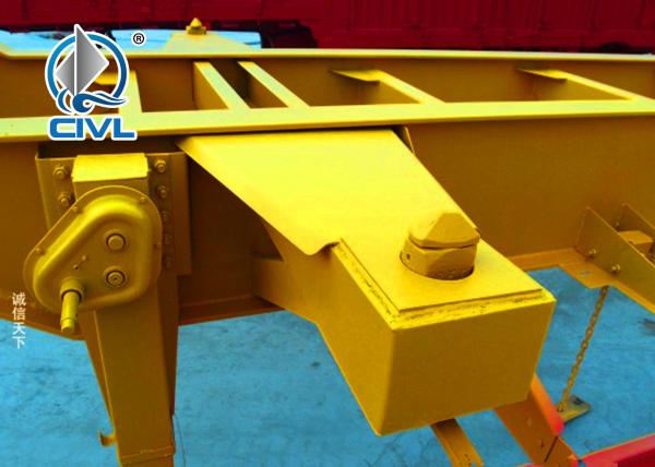 Flat Bed Container Semi Trailer Trucks Loading 40 - 50 Ton Fuwa Axle Jost Support Leg
