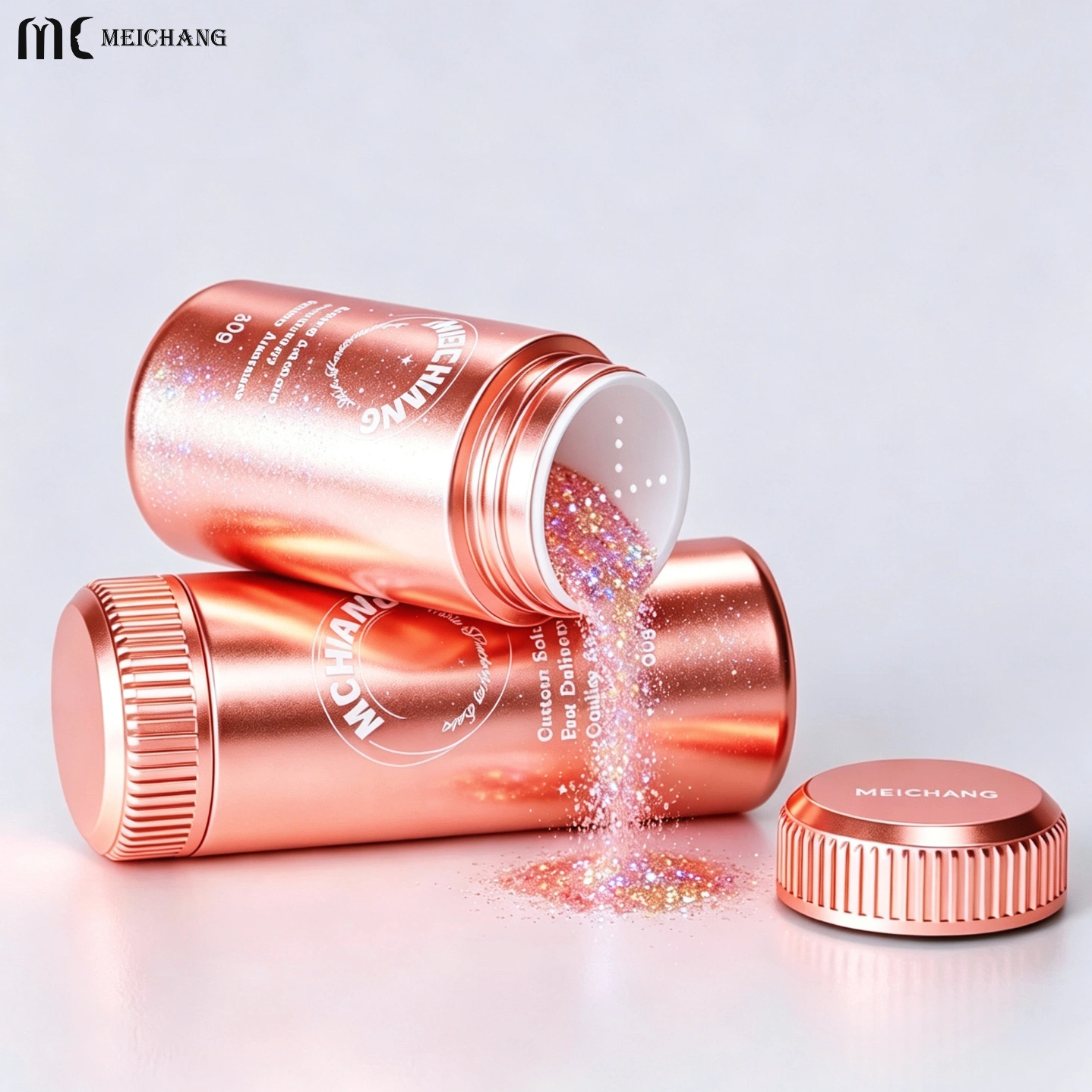 30g 60g HDPE Cosmetic Glitter Powder Bottle with Sifter Cap (MC-1512)