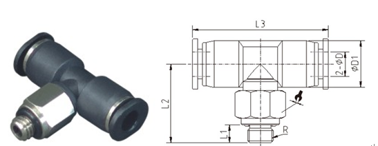 Miniature Brass Pneumatic Tube Fittings Straight / Branch Tee Type