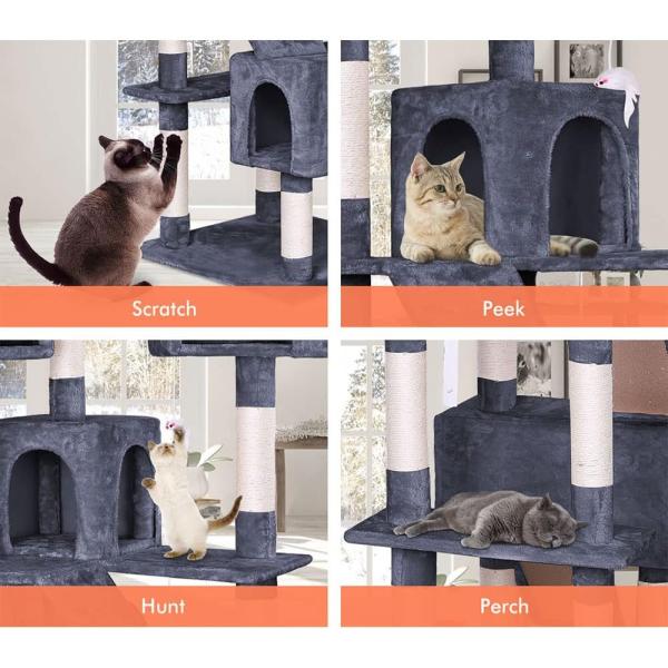 Fun Play Multi Level Luxury Cat Tree Furniture with Scratching Post Condo Platforms