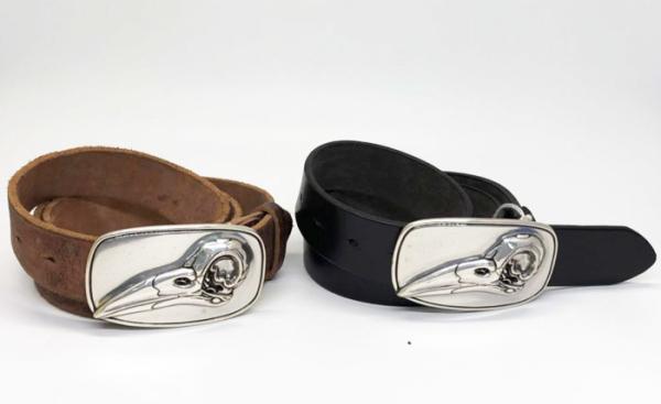 Woodpecker Pattern Buckle Mens Thick Casual Leather Belt 140cm Length