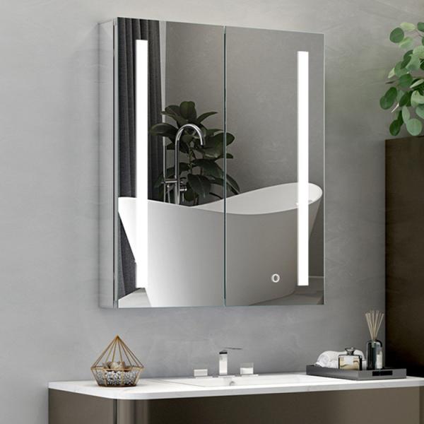 Copper Free LED Medicine Cabinet Rectangle Lighted Medicine Cabinet With Mirror