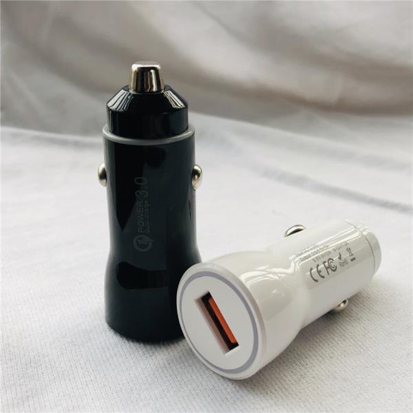 ABS mais claro 12V do carregador Qc3.0 do único cigarro do carro de USB - 24V