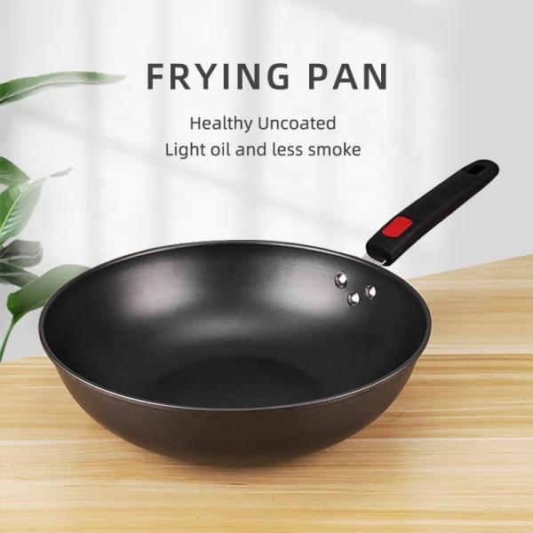 Wholesale TOP Seller Cookware 32/34 CM Fry Woks Cast Iron Cooking Pan  Big Frying Pan For Kitchen