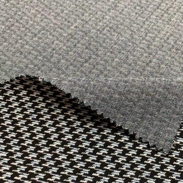 High Quality New Design Fancy 75Poly 22Rayon 3Span Knit Jacquard Fabric for Suits and Apparel and Clothes