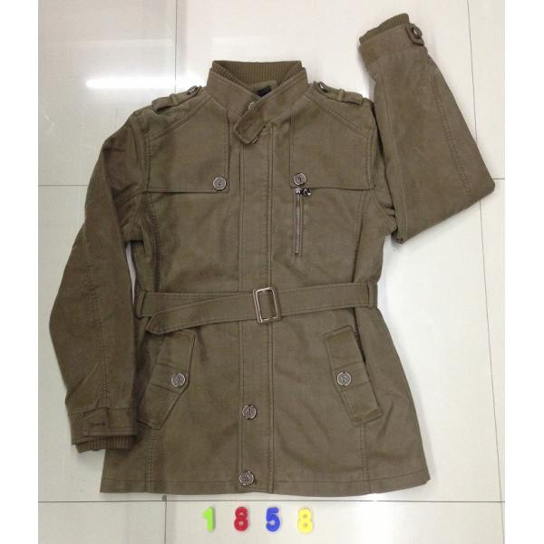 1858 Men's pu fashion long jacket coat stock