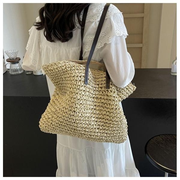 High Quality Wholesale Women'S Summer Crochet Raffia Straw Bag Handmade Designer Open Shoulder Bag Crochet Beach Bag for Women Summer Beach Totes Bag Women Crochet Purses Rattan Earrings