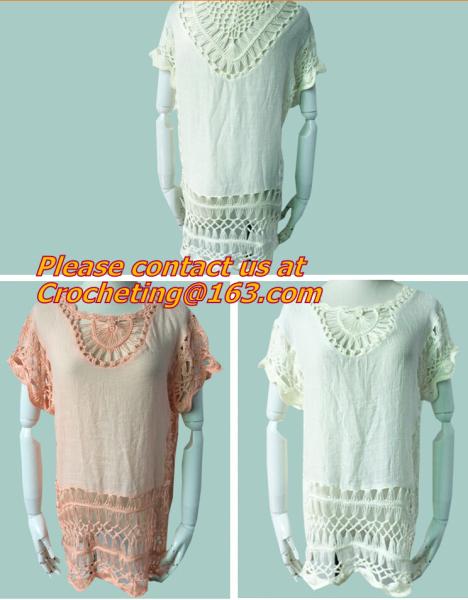 Fashion tassel, Hollow knitted Swimwear, swimsuit Crochet Bikini Beach Cover Up Smock Mini