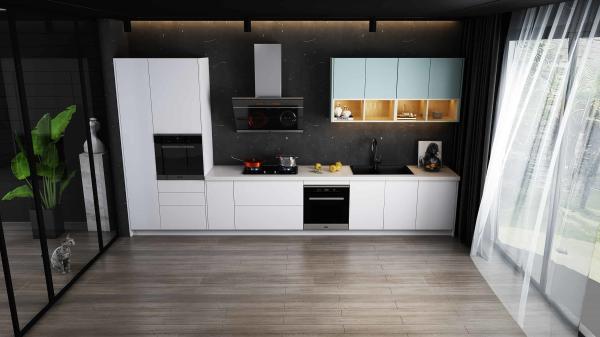 Armoires de cuisine résidentielles antibactériennes en acier inoxydable BA résistantes aux empreintes digitales