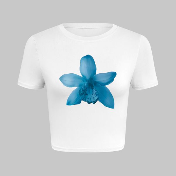 White Womens Basic T Shirts Personalized Patterns  White Long Sleeve Crew Neck XL