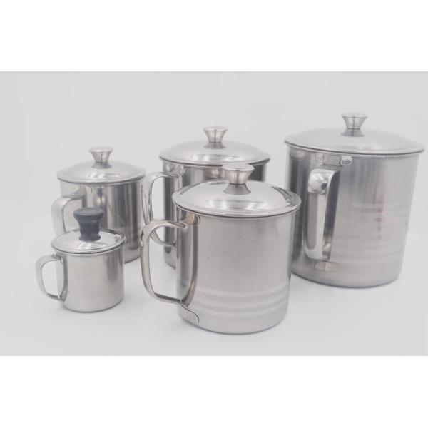 6pcs 14cm Stainless Steel Beer Drinking Cup With Handle