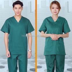 factory custom logo strech solid color made in china cheap design hospital  uniforms sets new style men scrub