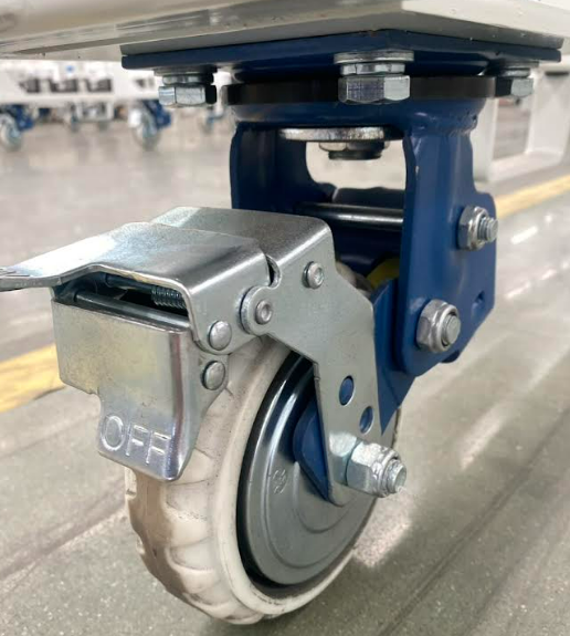 High Elasticity Pu Wind-fire Wheel Casters Swivel Castor With Brake Dual Spring Shock-absorbing Automotive Packaging  Industrial