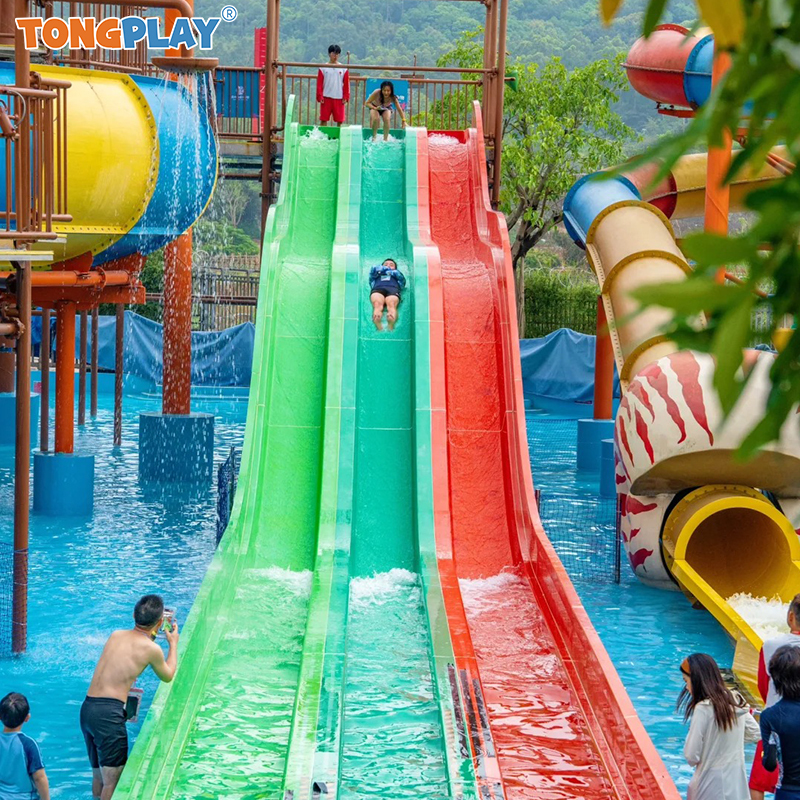 Fiberglass Water Slide Theme Amusement Park Play Equipment Big Pool Slide Design for Adults and Children