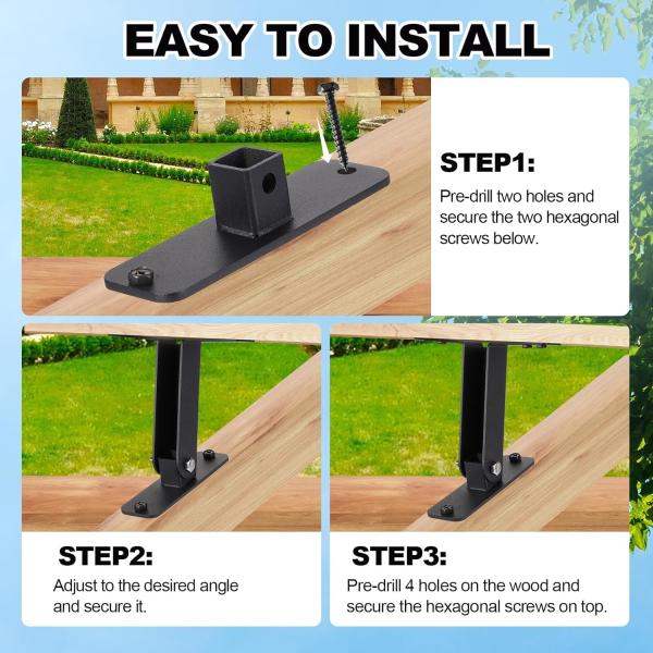 Nonstandard Pergola Roof Riser Beam Brackets Kit for Adjustable Saddle Roof Brackets