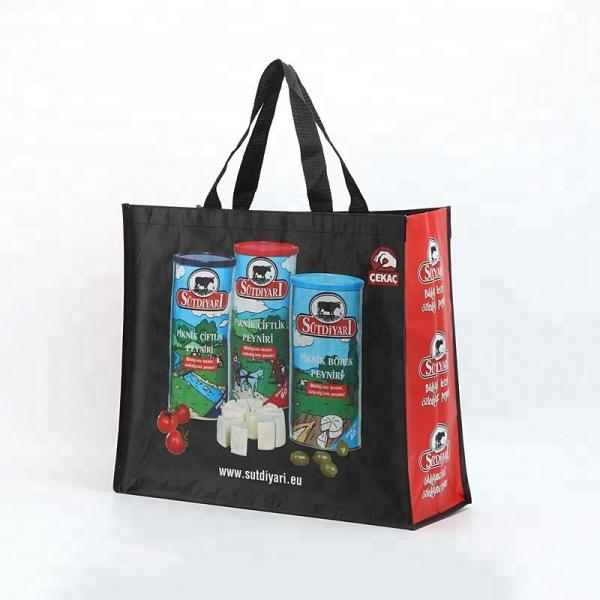 Handled Laminated Pp Woven Bag Full Printing Portable Plastic Shopping Bags