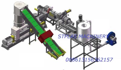 Single Stage Solid Waste Water Ring Cutting HDPE Plastic Granules Extruder Machine
