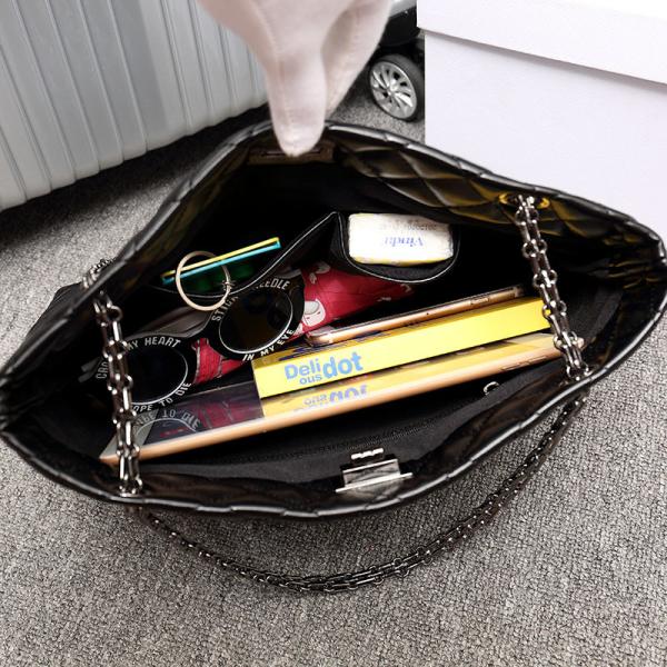 ODM Polyester Lining Shoulder Polyurethane Tote Bag With Hasp
