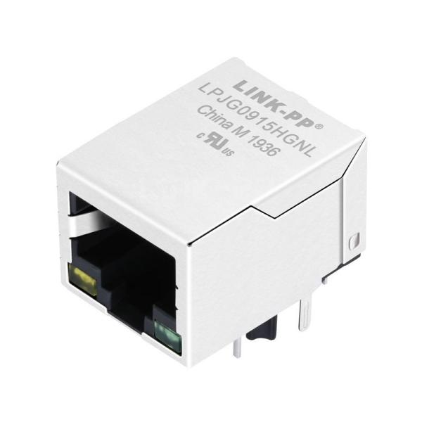 LPJG0915HGNL 100/1000 Base-T Integrated RJ45 Connector With Magnetics Tab Down Yellow/Green LED
