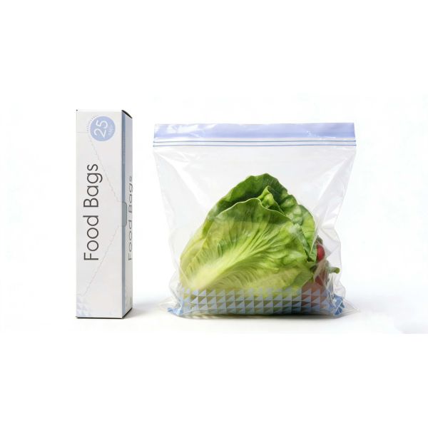 PE Food Grade Biodegradable Double Zip Lock Custom Printed Large Plastic Ziplock For Fruits and VegetablesStorage Waterproof