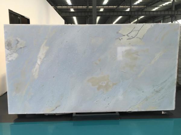 DORA Grey Cloud Gray Gris / Blue Natural Marble Tile And Slab For Flooring Layout Book Matched