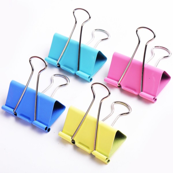 PVC box metal 51mm wholesale assorted color binder clips