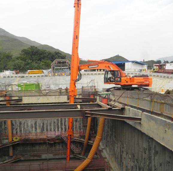 Three Section Telescopic Boom Concrete Pump Excavator Long Reach Boom For CAT Hitachi Kobelco