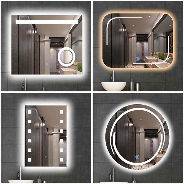 Wall Mount LED Bathroom Mirrors With Aluminium Frame / Touch sensor
