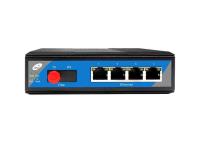 puerto industrial del POE de la fibra 4 del interruptor 1 del POE de Ethernet del 100km