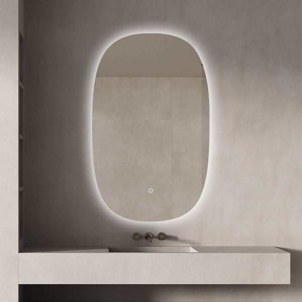 Silver LED Framed Mirror Anti Explosion Wall Mounted Decorative Mirror 4mm 5mm