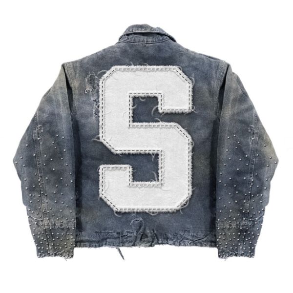 Streetwear Manufacturer Wholesale Rhinestone Zip up Letterman Bomber Jacket for Men Custom Varsity Embroidery Cropped Jacket