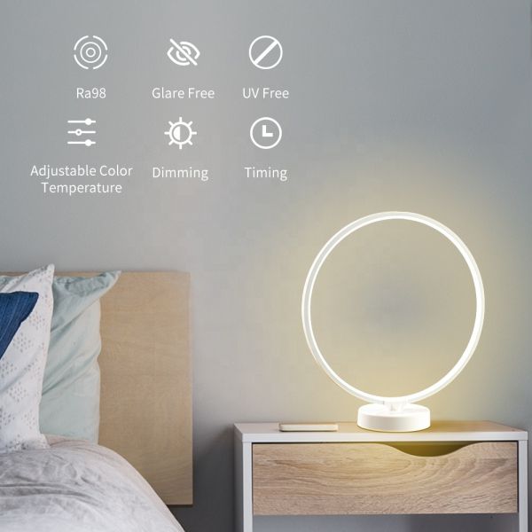 24W Smart Table Lamp with Remote Control and Dimmable RGB Mood Lighting for Modern Design