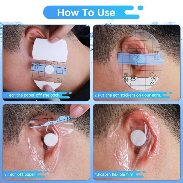 Waterproof Soft Cotton Baby Ear Stickers Transparent Wound Dressings For Water Sports