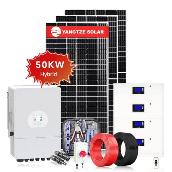 50KW Hybrid PV System All Black MBB Monofacial Bifacial Solar Panel