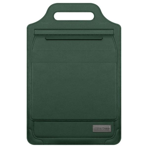 High Standard 13' Green PU Multi Purpose Laptop Sleeve Bags com Bolsa de Zipper