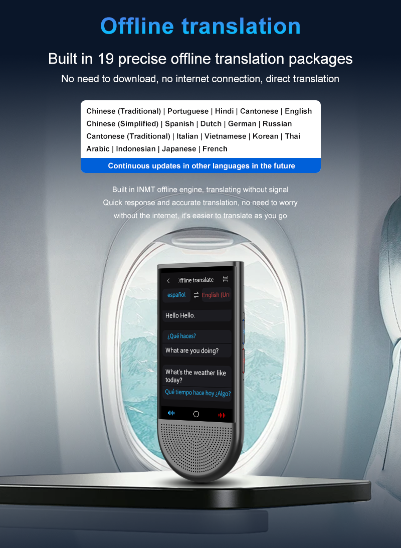 4G Simcard 2 Way Voice Translator Real Time Language Translation Device 148 Languages