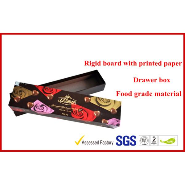 Drawer Dove Chocolate Packaging Boxes With Spot UV Logo , Rubber Finished Wine Gift Packaging Box
