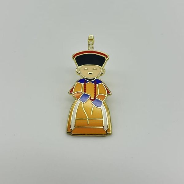 Qing Dynasty Imperial Figures Enamel Pin Set, Chinese Historical Character Collectible Lapel Pins